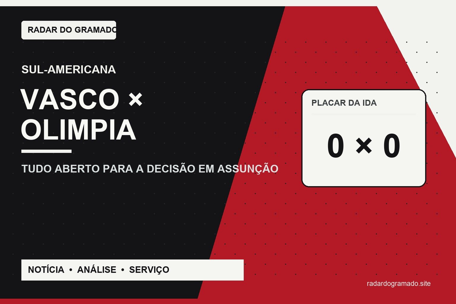Vasco x Olimpia: empate deixa decisão aberta em Assunção