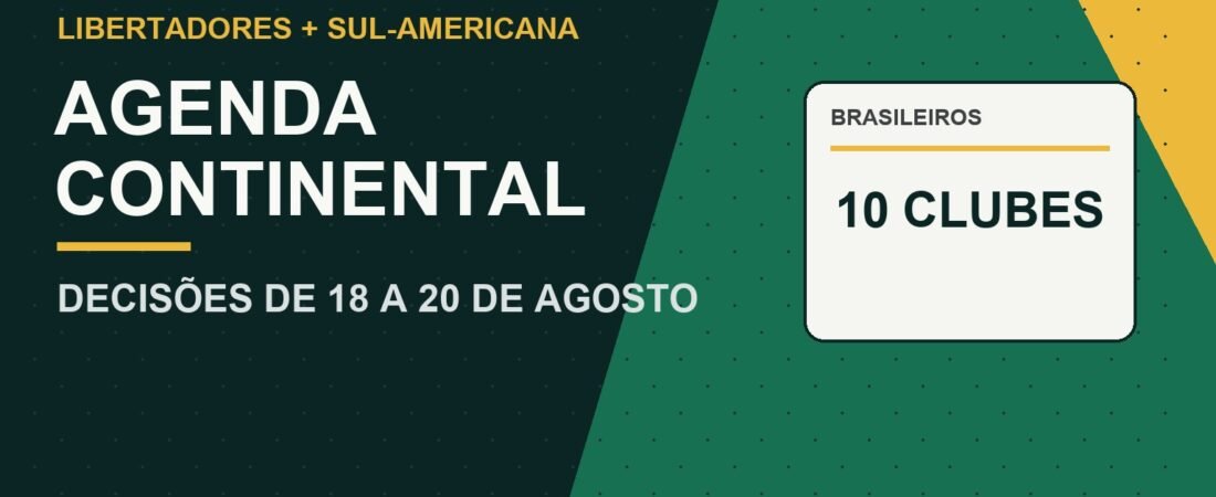 Libertadores e Sul-Americana: agenda dos brasileiros de 18 a 20 de agosto