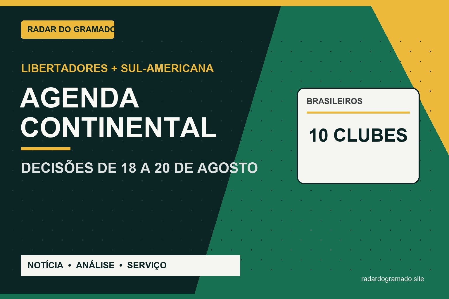 Libertadores e Sul-Americana: agenda dos brasileiros de 18 a 20 de agosto
