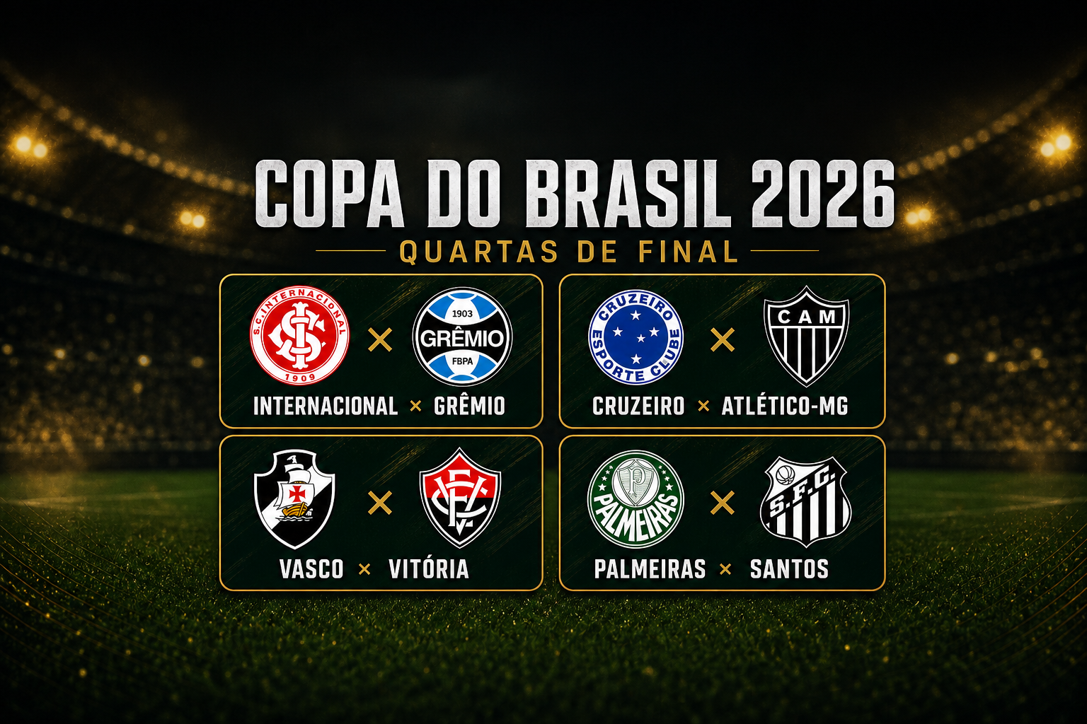 Copa do Brasil 2026: sorteio define quartas com três clássicos; veja jogos