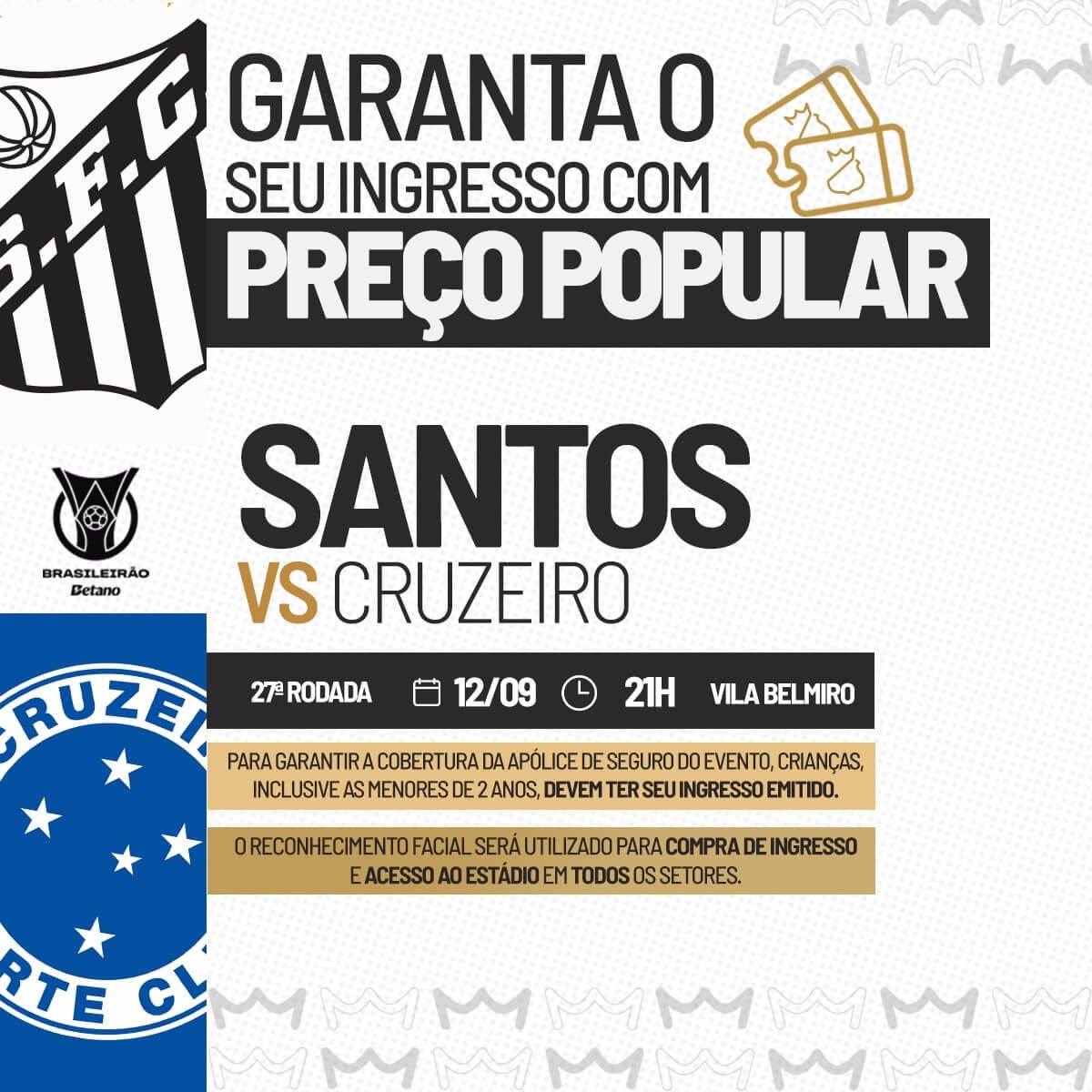 Santos x Cruzeiro: horário, transmissão e o que está em jogo